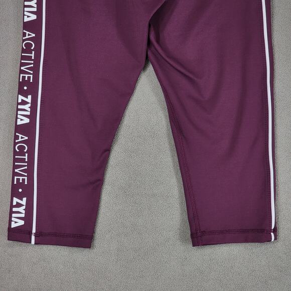 Zyia Active Legging 6-8 Women Light N Tight High‎ Rise Crop Tuxedo Spellout 16" - Picture 9 of 9
